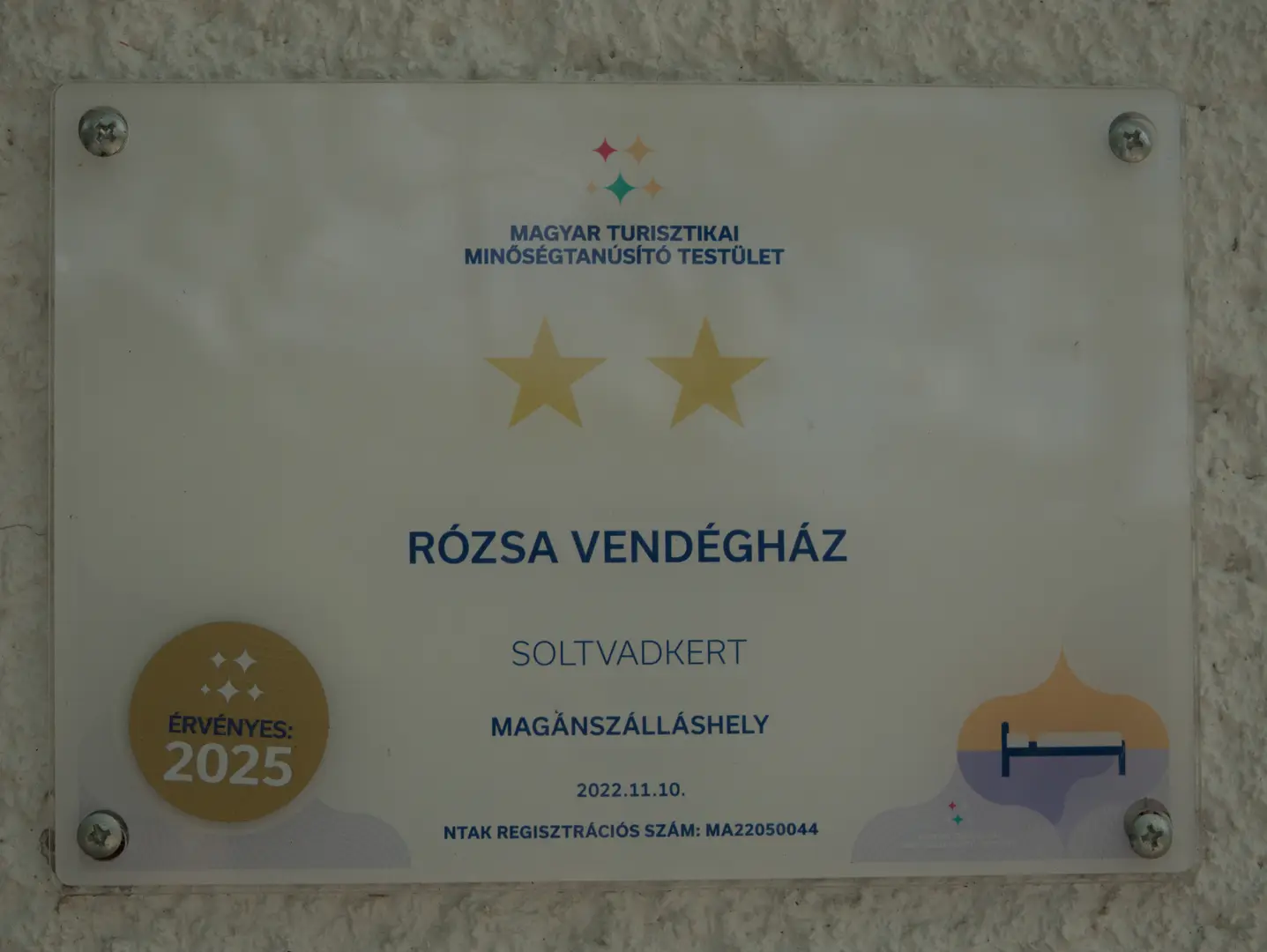 Magyar Turisztikai Minőségtanúsító tábla, 2 csillag